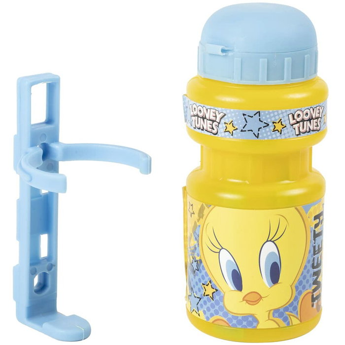 Licensing Botella 350 ml + Portabotellas para Bicicleta de Niño Looney Tunes