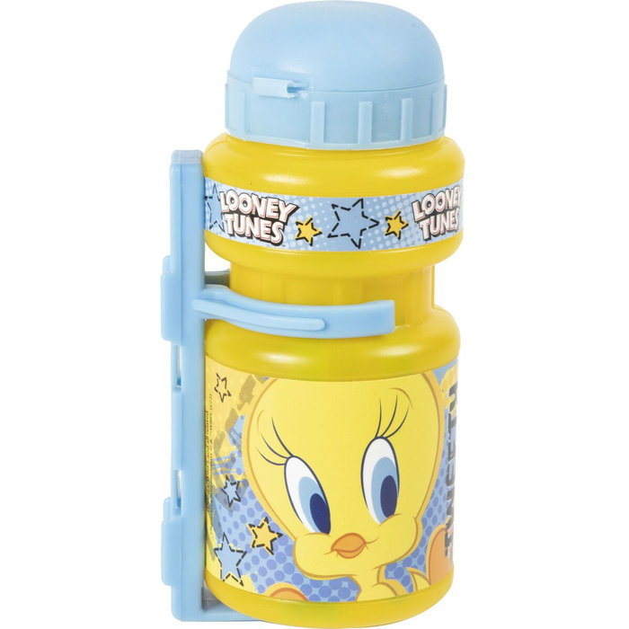 Licensing Botella 350 ml + Portabotellas para Bicicleta de Niño Looney Tunes