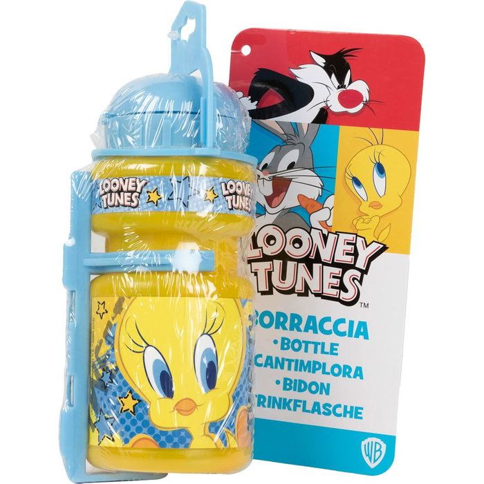 Licensing Botella 350 ml + Portabotellas para Bicicleta de Niño Looney Tunes