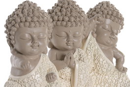 DKD Home Decor Figura de Buda en Resina Blanca Surtida
