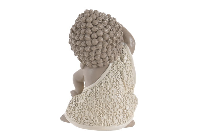 DKD Home Decor Figura de Buda en Resina Blanca Surtida