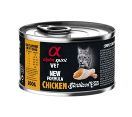 Alpha Spirit Spirit Feline Esterilizado Pollo Lata Caja 6x200 gr Alimento Húmedo Completo para Gatos Adultos con Taurina