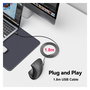 EQUIP Ratón Ergonómico Vertical para Mano Derecha USB-A Óptico 3200 DPI 6 Botones Cable 1.8m Negro con Iluminación Azul - Ref. 245118