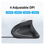 Equip Ratón vertical ergonómico con cable USB-A Negro