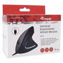 EQUIP Ratón Ergonómico Vertical para Mano Derecha USB-A Óptico 3200 DPI 6 Botones Cable 1.8m Negro con Iluminación Azul - Ref. 245118