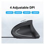 EQUIP Ratón Ergonómico Vertical para Mano Derecha USB-A Óptico 3200 DPI 6 Botones Cable 1.8m Negro con Iluminación Azul - Ref. 245118
