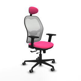 PIQUERAS Y CRESPO Silla de oficina Jorquera Rosa y Blanco con mecanismo Sincro/Traslack
