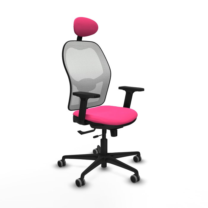 PIQUERAS Y CRESPO Silla de oficina Jorquera Rosa y Blanco con mecanismo Sincro/Traslack PIQUERAS Y CRESPO Silla de oficina Jorquera Rosa y Blanco con mecanismo Sincro/Traslack