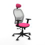 PIQUERAS Y CRESPO Silla de oficina Jorquera Rosa y Blanco con mecanismo Sincro/Traslack