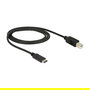 DeLOCK Cable USB 2.0 Tipo C Macho a Tipo B Macho 1 m Negro 480 Mbit/s