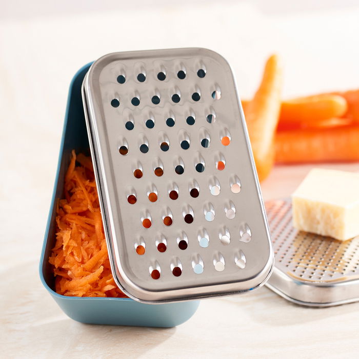 Day Rallador 2 Cortes con Caja de Acero Inoxidable Medidas 18x10 cm