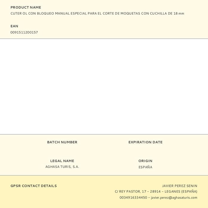 OLFA Cúter Profesional con Bloqueo Manual para Cortar Moquetas, Linóleo y Placa Escayola, Cuchilla de 18 mm con Colocador en Mango OLFA Cúter Profesional con Bloqueo Manual para Cortar Moquetas, Linóleo y Placa Escayola, Cuchilla de 18 mm con Colocador en Mango