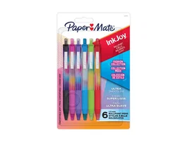 Papermate InkJoy 300 Retráctil Bolígrafo de Gel, Trazo 1.0 mm, Blister con 6 Unidades, Colores Surtidos