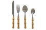 DKD Home Decor Cubertería Bambu mision Inox y Abs Plateado Set de 24 piezas