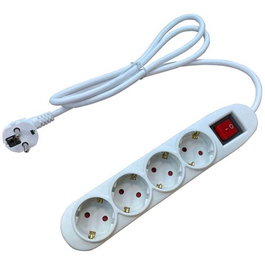 Homelux Base Múltiple con Interruptor 4 Tomas y Cable 1.5m