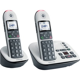 Motorola CD5012 Teléfono inalámbrico digital con contestadora Blanco / Negro