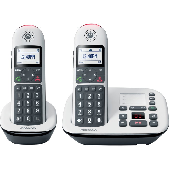 Motorola CD5012 Teléfono inalámbrico digital con contestadora Blanco / Negro Motorola CD5012 Teléfono inalámbrico digital con contestadora Blanco / Negro