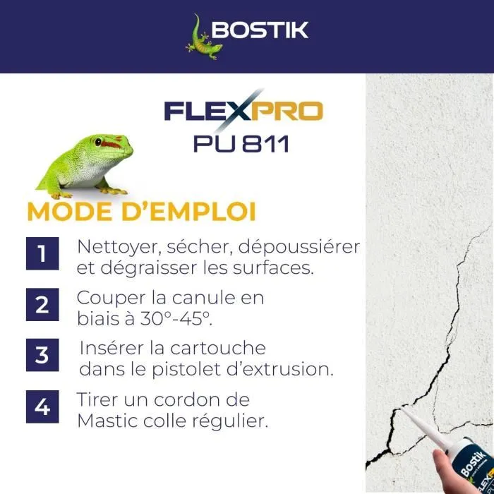 Bostik Sellador/adhesivo PU811 para Todo Tipo de Materiales Interior/exterior Blanco 300 ml