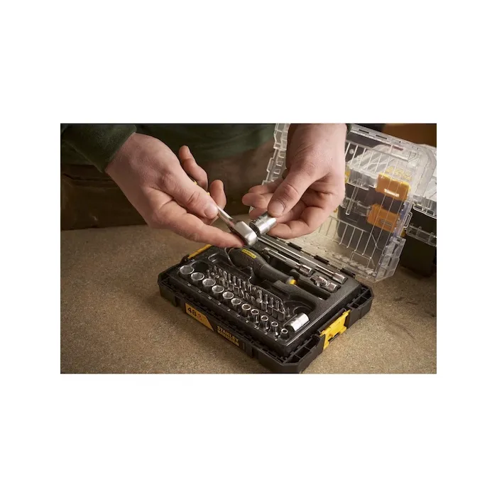 Stanley Fatmax Fmmt98101-0 Juego de Vasos y Accesorios de 1/4'' 48 Piezas Stakbox M