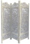 DKD Home Decor Biombo Indio Blanco 2 x 180 x 150 cm Mango MDF