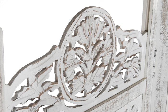 DKD Home Decor Biombo Indio Blanco 2 x 180 x 150 cm Mango MDF DKD Home Decor Biombo Indio Blanco 2 x 180 x 150 cm Mango MDF