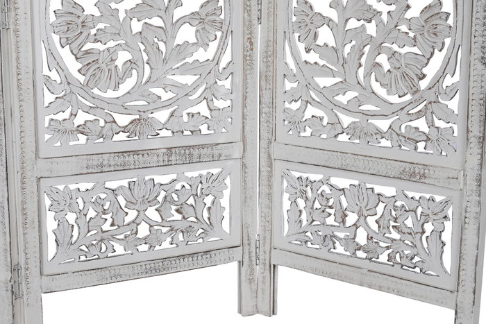 DKD Home Decor Biombo Indio Blanco 2 x 180 x 150 cm Mango MDF DKD Home Decor Biombo Indio Blanco 2 x 180 x 150 cm Mango MDF