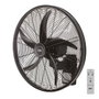 Edm Ventilador de Pared con Mando a Distancia, Negro, Ø45 cm, 100 W, 3 Velocidades, Oscilante, Inclinable, 4800 m³/h, 65 dB, Temporizador 7h
