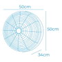 Edm Ventilador de Pared con Mando a Distancia, Negro, Ø45 cm, 100 W, 3 Velocidades, Oscilante, Inclinable, 4800 m³/h, 65 dB, Temporizador 7h