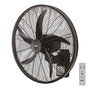 Edm Ventilador de Pared con Mando a Distancia, Negro, Ø45 cm, 100 W, 3 Velocidades, Oscilante, Inclinable, 4800 m³/h, 65 dB, Temporizador 7h