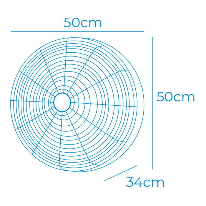 Edm Ventilador de Pared con Mando a Distancia, Negro, Ø45 cm, 100 W, 3 Velocidades, Oscilante, Inclinable, 4800 m³/h, 65 dB, Temporizador 7h