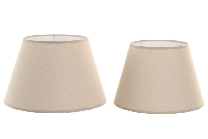 DKD Home Decor Set de 2 Pantallas de Lino Beige 40x40x25 cm E27 DKD Home Decor Set de 2 Pantallas de Lino Beige 40x40x25 cm E27