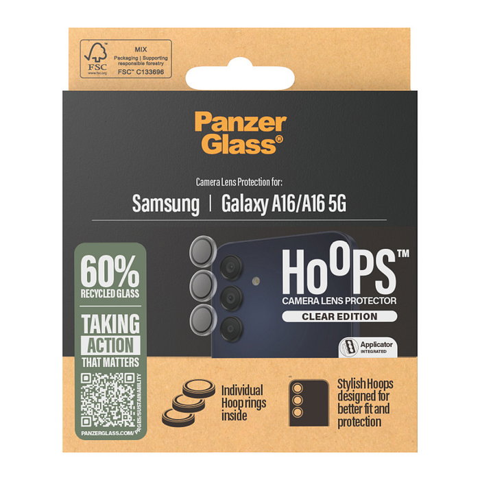 PanzerGlass Protector de Lente Hoops Clear para Samsung Galaxy A16 / A16 5G