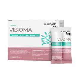 Cumlaude Lab Vibioma Probióticos 14 Sobres - Suplemento para Vaginitis, Vaginosis, Cistitis y Apoyo Inmunológico con Prebióticos, Vitamina C, D3, Zinc
