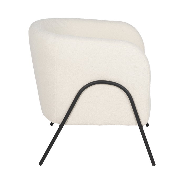 Ixia Sillón Blanco Tejido-Metal para Salón