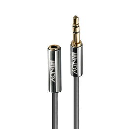 Lindy Cable de Extensión de Audio de 1m, Conector Jack 3.5mm Macho a Hembra, Serie Cromo Line, Chapado en Oro 24K, Diseño Delgado, PVC y Halógenos