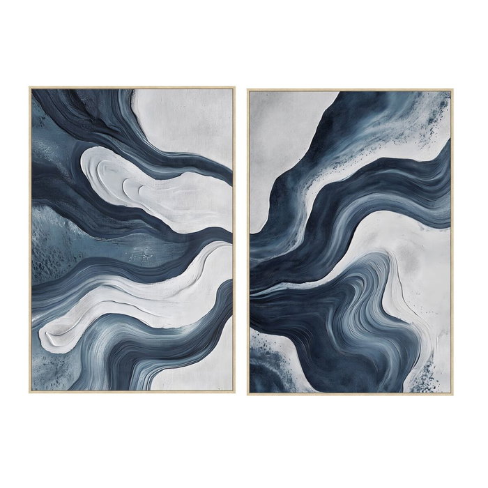 DKD Home Decor Cuadro Lienzo Abstracto Surtido de 2 Piezas Azul y Blanco DKD Home Decor Cuadro Lienzo Abstracto Surtido de 2 Piezas Azul y Blanco
