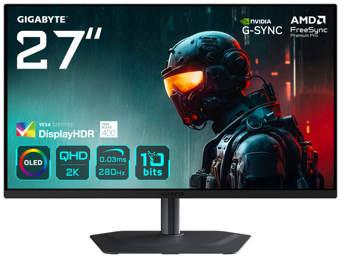 Gigabyte MO27Q2A Monitor Gaming QD-OLED 27 QHD 280Hz