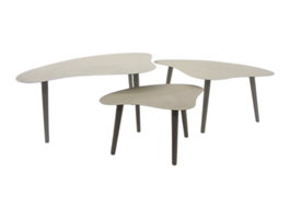 DKD Home Decor Set de 3 Mesas de Centro de Hierro Abstracto Multicolor