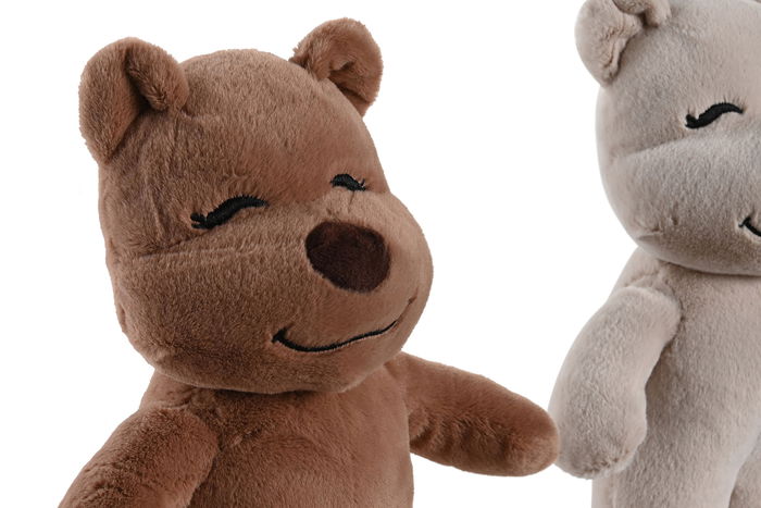DKD Home Decor Peluche Oso Marron Beige 15 x 30 x 15 cm Poliester (6 Unidades)