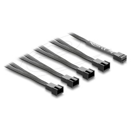 DeLOCK 84540 Cable divisor de ventilador 1 x 4-pin PWM a 4 x 4-pin PWM negro