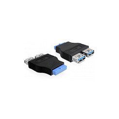 DeLOCK Adaptador USB 3.0 a 19 Pines Conector Hembra 65324, Negro