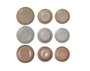 DKD Home Decor Vajilla Básicos de Gres Marrón Gris - 18 Piezas Completas, Platos de 26.5 cm, Apta para Microondas y Lavavajillas