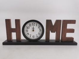 DKD Home Decor Reloj de Pared MDF Home Natural y Negro