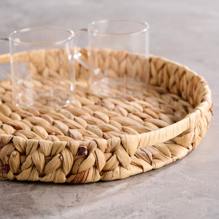 Day Bandeja diámetro 32 cm Jacinto de Agua Trenzado Con Asas Integradas