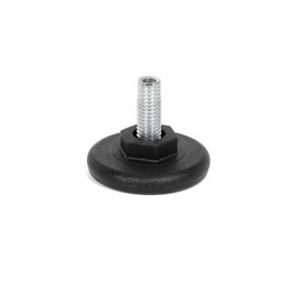 HERRAJES ALK Pie Nivelador Nuba Ø40 M8x12 Negro con Huella Allen 4mm y Tuerca Hexagonal d17
