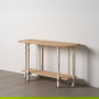 Consola Natural-Blanco Madera de Abeto 120 X 40 X 80 cm