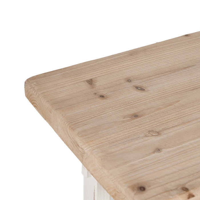 Consola Natural-Blanco Madera de Abeto 120 X 40 X 80 cm