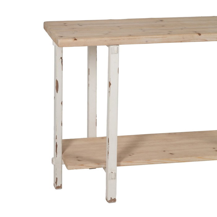 Ixia Consola Natural-Blanco Madera de Abeto 120 x 40 x 80 cm