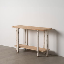 Ixia Consola Natural-Blanco Madera de Abeto 120 x 40 x 80 cm