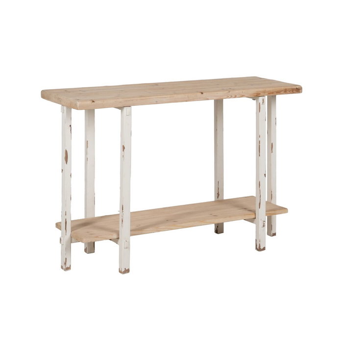 Ixia Consola Natural-Blanco Madera de Abeto 120 x 40 x 80 cm
